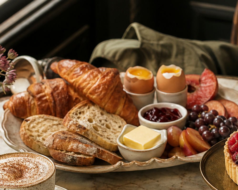 Beispielhaftes Frühstück für zwei