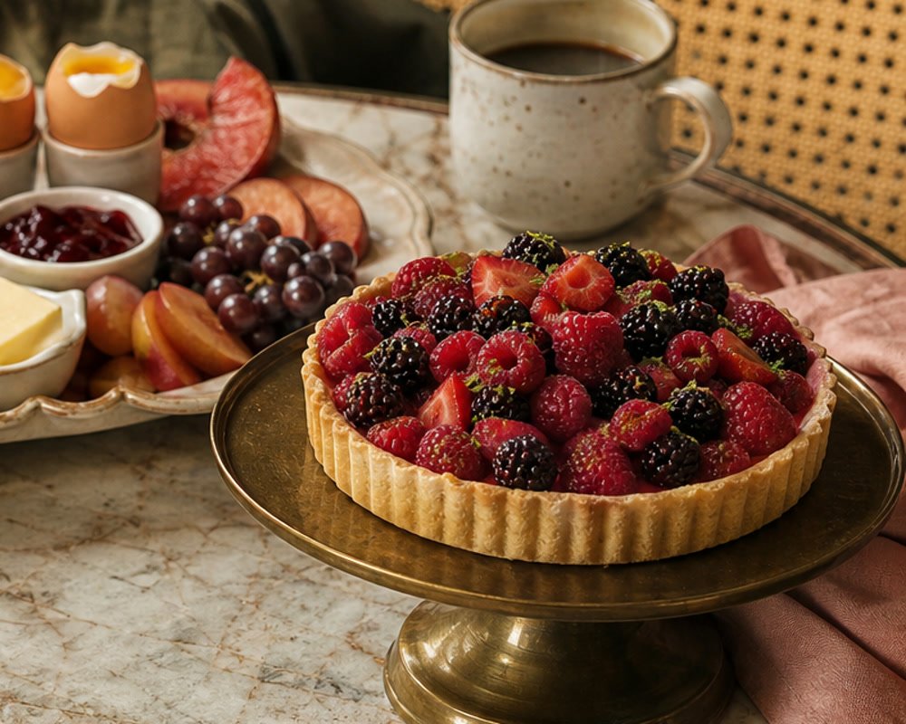 Beispielhafte Tarte mit Beeren